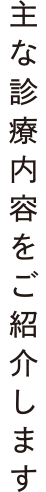 主な診療内容をご紹介します